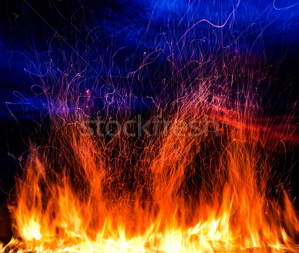 Brand foto donkere Blauw abstract natuur Stockfoto © cookelma