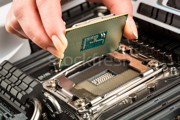 Modern processor and motherboard Stock photo © cookelma