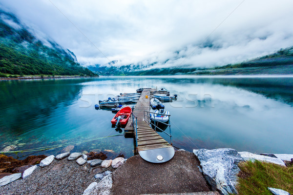 Belle nature Norvège naturelles paysage ciel Photo stock © cookelma