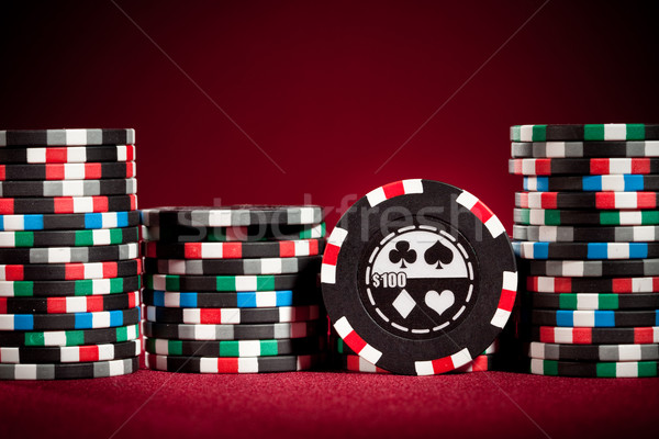 казино игорный чипов красный таблице покер Сток-фото © cookelma