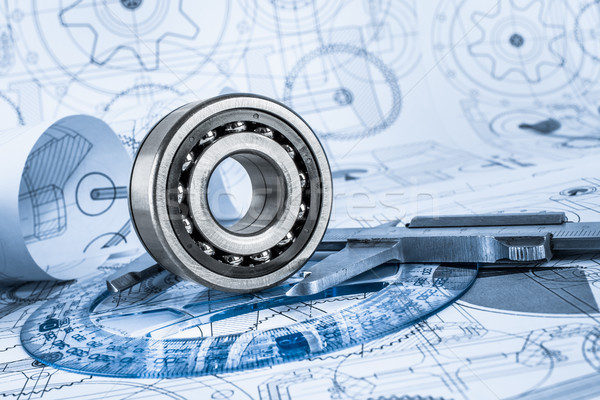 Stock photo: Technical drawings with the bearing