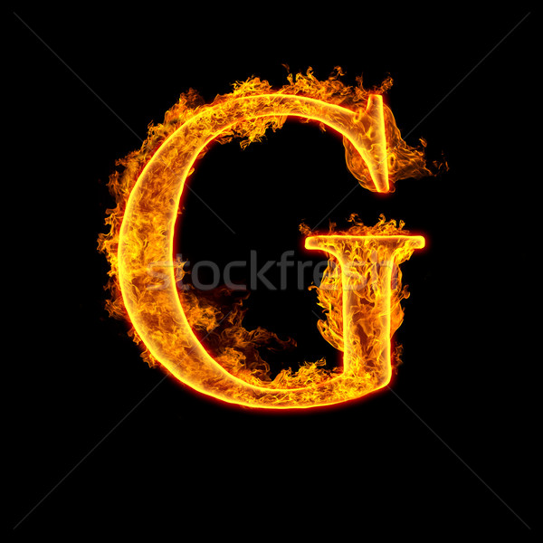 Fire alphabet letter G Stock photo © cookelma