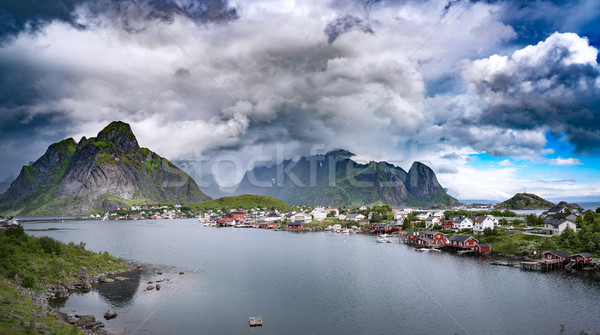 Burzy Chmura archipelag Norwegia dekoracje dramatyczny Zdjęcia stock © cookelma