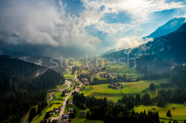 Olaszország sarok Alpok légi égbolt tájkép Stock fotó © cookelma