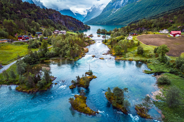 Beautiful Nature Norway aerial photography. Stock photo © cookelma