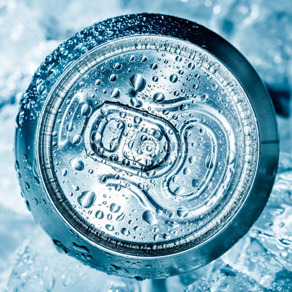 Può ghiaccio soft drink acqua birra metal Foto d'archivio © cookelma