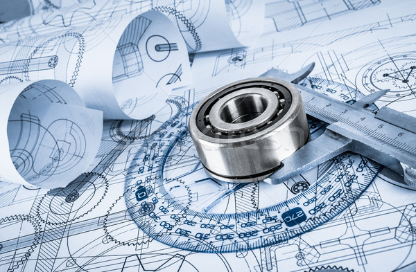 Stock photo: Technical drawings with the bearing