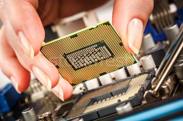 Modern processor and motherboard Stock photo © cookelma