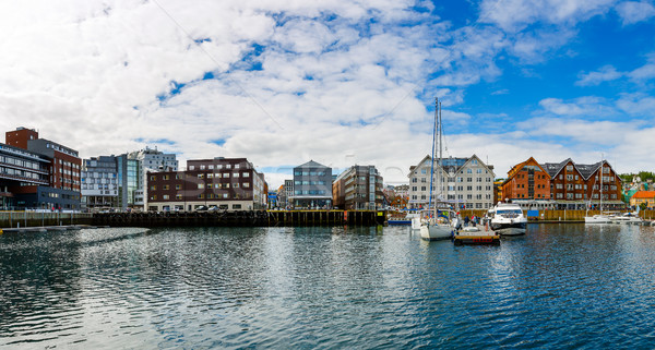 View of a marina in Tromso, North Norway Stock photo © cookelma