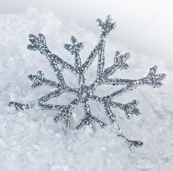 Stockfoto: Sneeuwvlok · witte · ijs · winter · Blauw · star