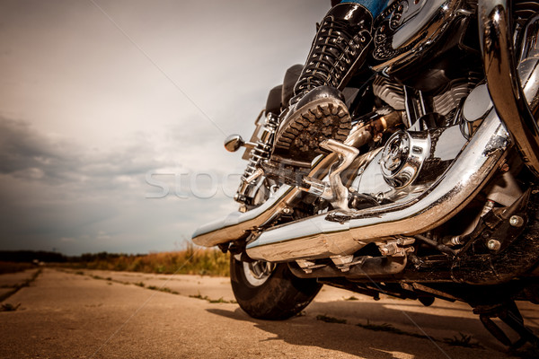 Biker girl riding on a motorcycle Stock photo © cookelma