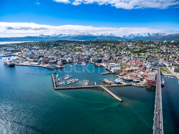 şehir Norveç kuzey fotoğrafçılık dünya Stok fotoğraf © cookelma