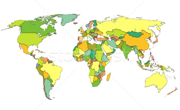 Weltkarte alle Länder weiß Computer Welt Stock foto © cookelma