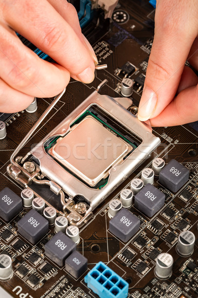 Modern processor and motherboard Stock photo © cookelma