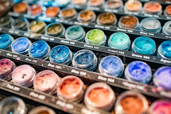 Acryl Pulver unterschiedlich Farben Nägel Stock foto © cookelma