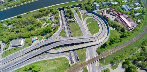 Aerial view of a freeway intersection Stock photo © cookelma