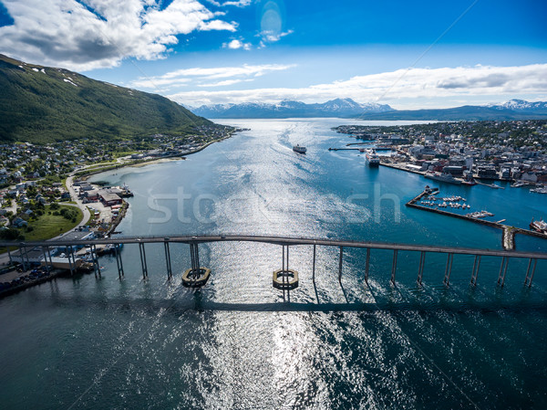 Puente ciudad Noruega aéreo fotografía mundo Foto stock © cookelma