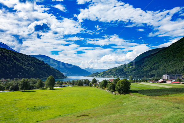 Belle nature Norvège naturelles paysage ciel Photo stock © cookelma