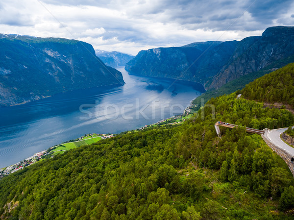 Gyönyörű természet Norvégia égbolt víz szépség Stock fotó © cookelma