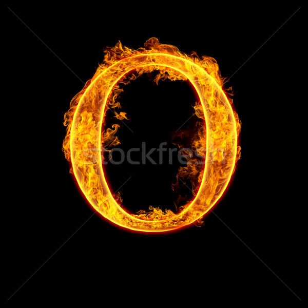 Fire alphabet letter O Stock photo © cookelma