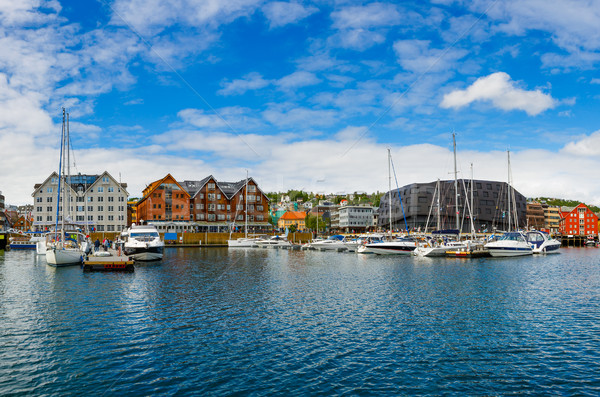 View of a marina in Tromso, North Norway Stock photo © cookelma