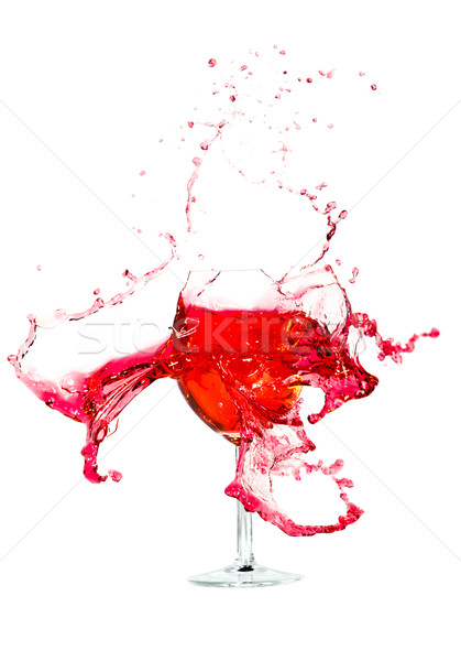 Rupt de sticlă vin alb putere picătură alcool Imagine de stoc © cookelma