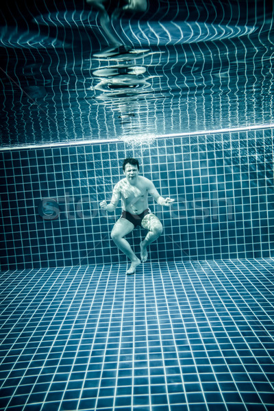 Persons standing under water in a swimming pool Stock photo © cookelma