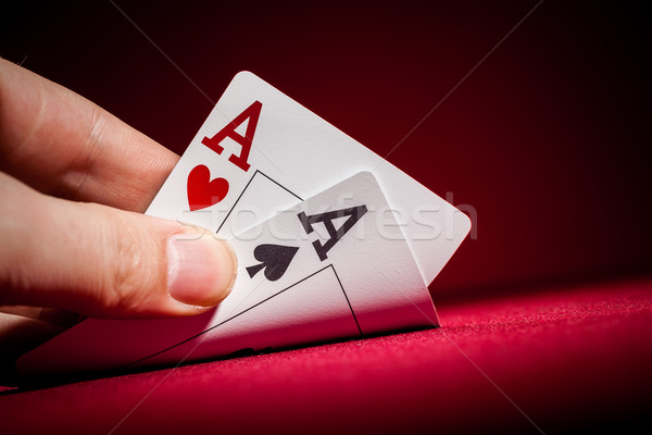 Foto d'archivio: Rosso · mano · casino · successo · poker