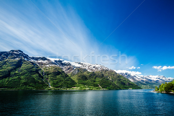 Mooie natuur Noorwegen natuurlijke landschap hemel Stockfoto © cookelma