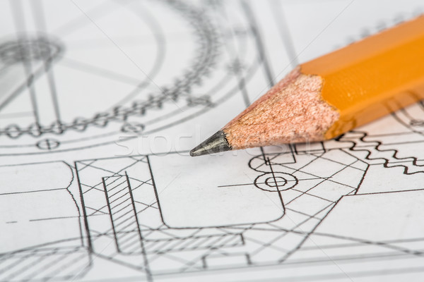 Stock photo: Drawing detail and pencil