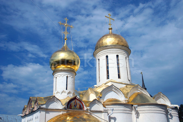 Biserică Rusia trece nor aur credinta Imagine de stoc © cookelma
