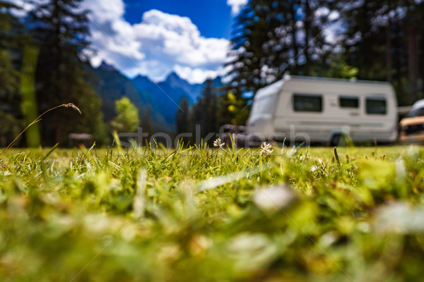 Family vacation travel, holiday trip in motorhome Stock photo © cookelma