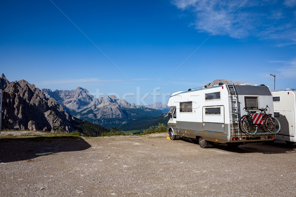 Aile tatil seyahat tatil yolculuk karavan Stok fotoğraf © cookelma