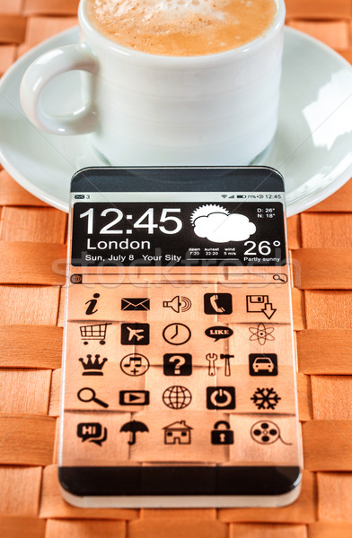 Smartphone trasparente display futuro innovativo idee Foto d'archivio © cookelma