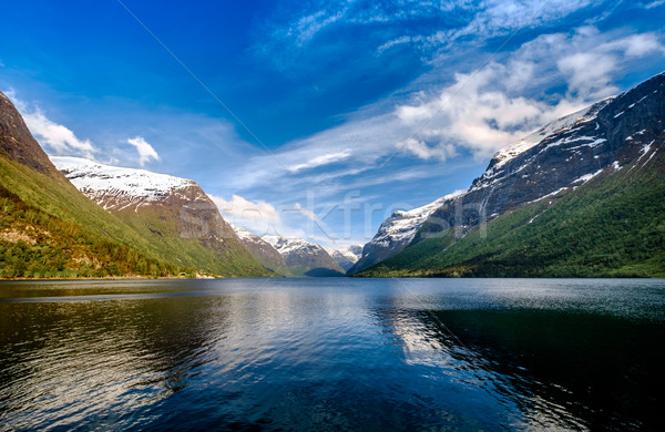 Hermosa naturaleza Noruega naturales paisaje cielo Foto stock © cookelma