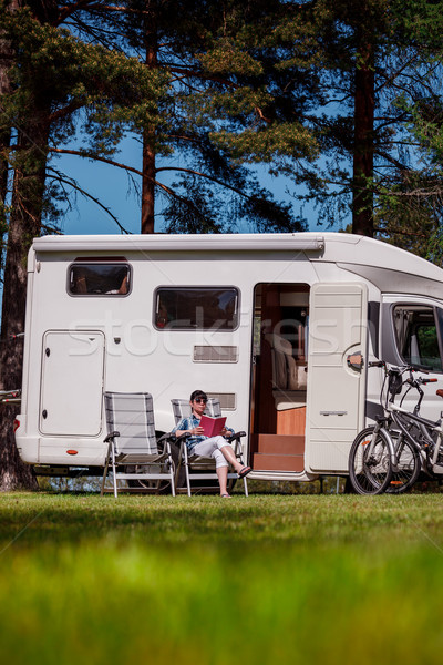 Family vacation travel, holiday trip in motorhome Stock photo © cookelma