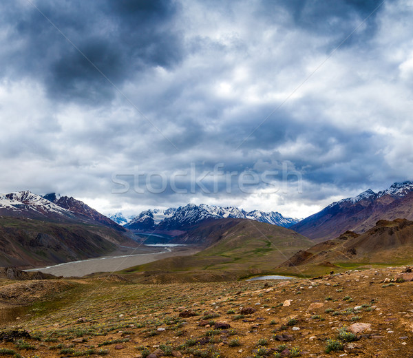 Stockfoto: Vallei · hemel · schoonheid · berg · zomer · groene