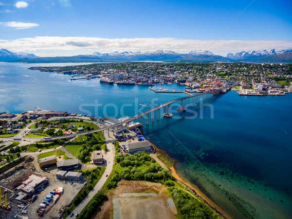 Bridge of city Tromso, Norway Stock photo © cookelma