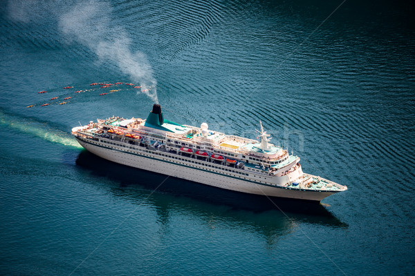 Cruzeiro Noruega navio de cruzeiro turismo férias Foto stock © cookelma