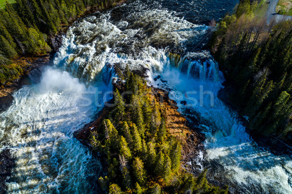 Wasserfall westlichen ein schönen Wasserfälle Schweden Stock foto © cookelma