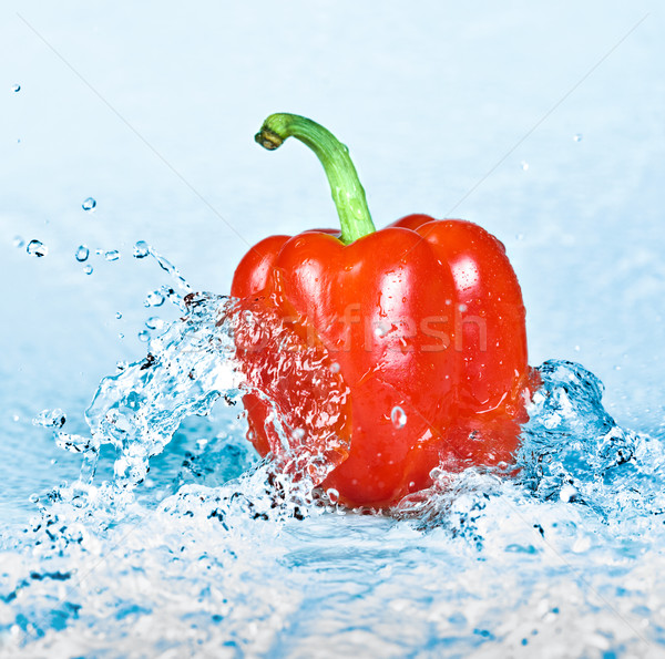 [[stock_photo]]: Poivre · eau · eau · douce · Splash · poivrons · bleu