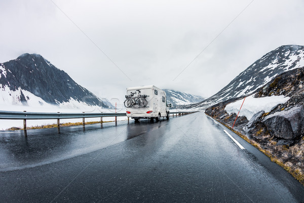 Family vacation travel RV, holiday trip in motorhome Stock photo © cookelma