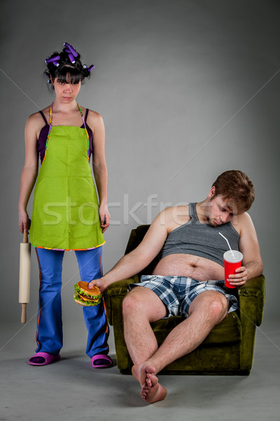 商業照片: 家庭 · 吵架 · 丈夫 · 妻子 · 食品 · 愛