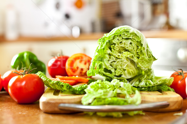 Vegetables lettuce and tomato Stock photo © cookelma