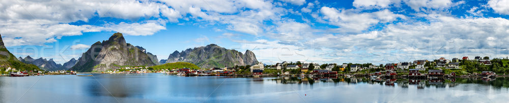 Panorama archipelag Norwegia dekoracje dramatyczny Zdjęcia stock © cookelma