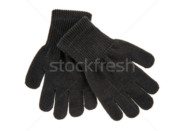 Tricoté laine bébé gants blanche mains Photo stock © cookelma