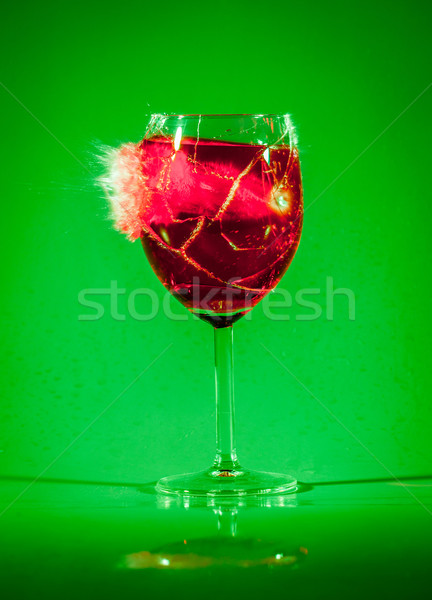 Glas drinken bullet veel spatten rond Stockfoto © cookelma