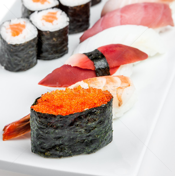 Sushi and Sushi Roll sea food Stock photo © cookelma