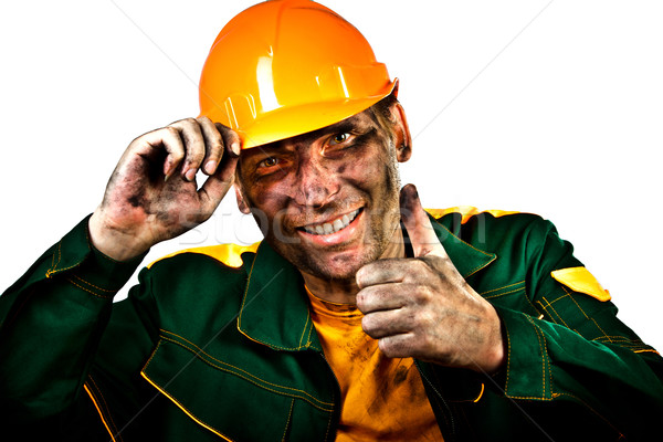 Portret przemysł naftowy pracownika biały działalności uśmiech Zdjęcia stock © cookelma