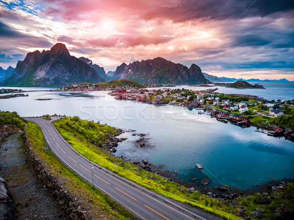 архипелаг антенна фотографии Норвегия декораций Сток-фото © cookelma